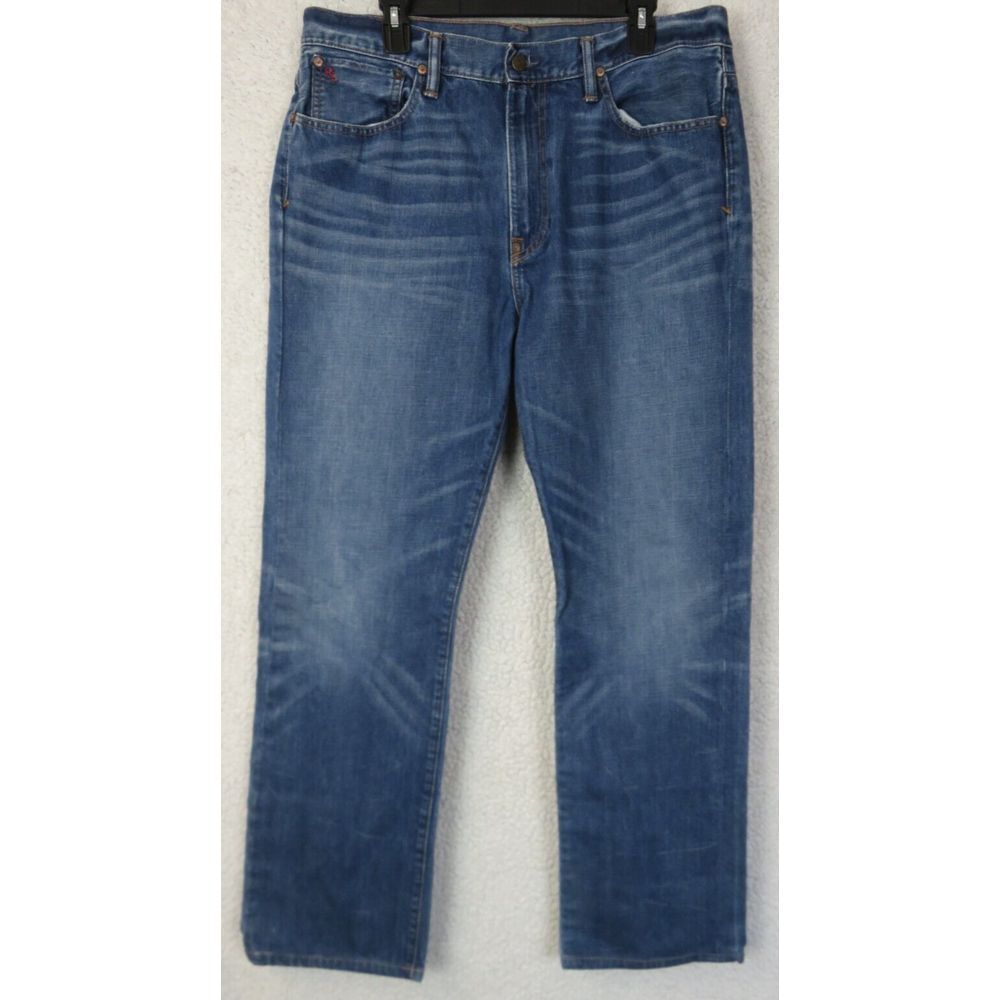 Mens Ralph Lauren Vintage 67 Blue Wash Jeans Size 36x32.5 Cotton Denim